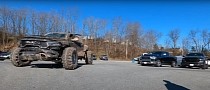 Beaten RAM TRX on 44" Mud Tires Pays Dealership a Visit, Stops at a Drive-Thru