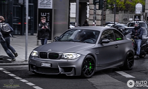 Beautiful Matte Grey BMW 1M Coupe Spotted in Germany