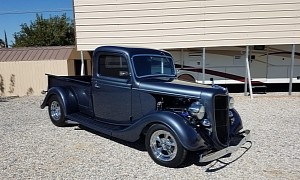 Beautifully Restored 1936 Ford Custom Pickup Flexes Its Muscles, Has Three Pedals
