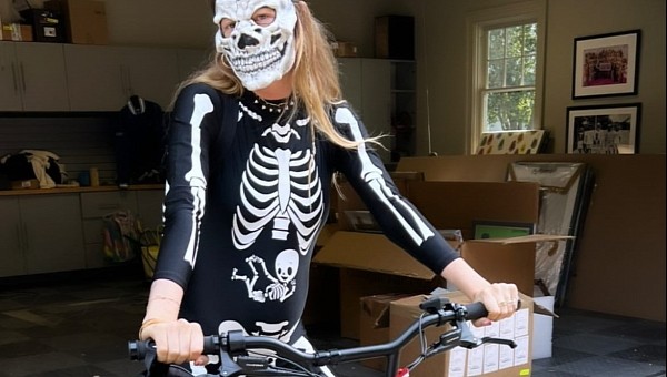 Behati Prinsloo on Super73 Bike for Halloween