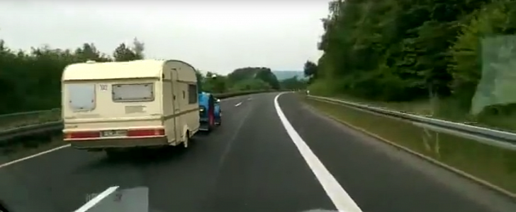 Tractor overtaking on Autobahn