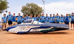 Belgian Students Win Australian Solar Race Driving Bullet-Shaped Car With Retractable Fin
