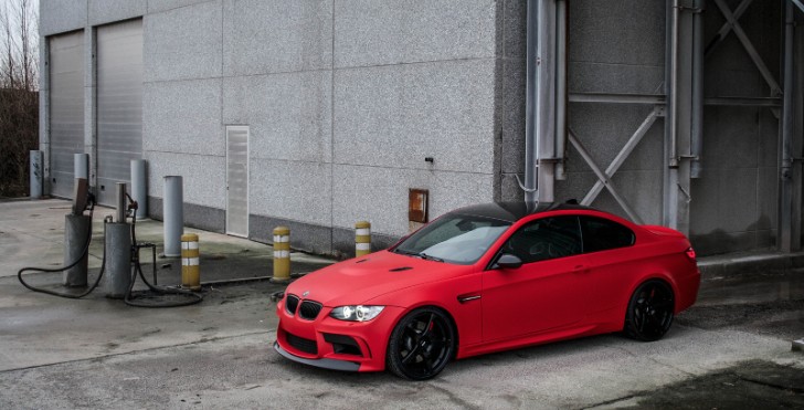 Matte Red BMW E92 M3 from Belgium