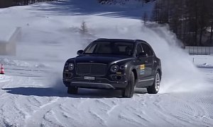 Bentley Bentayga Becomes Winter Drift Car In Swiss Alps, Pulls Meaty W12 Slides