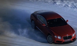 Bentley Drifts a Continental GT V8 on Ice to Showcase Driving Program