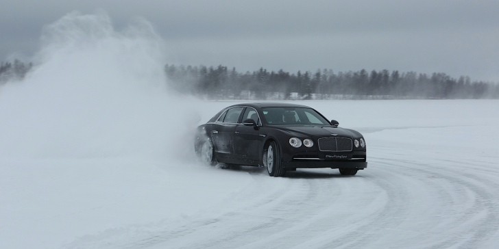 Bentley Drifts Flying Spur on Ice