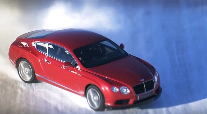 Bentley drifting on ice