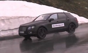 Bentley SUV Prototype Spied on Wet Alpine Roads