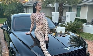 Bhad Bhabie Casually Hangs Out on the Hood of a Bentley Flying Spur