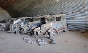 Big Barns Open Up To Reveal Car Collection Hidden for 60 Years, WW2 Torpedo Included
