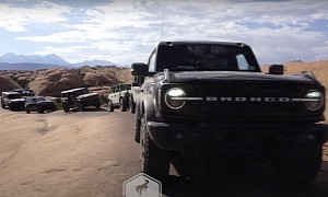Big Pack of 2021 Ford Broncos Conquer Hell's Revenge in Moab Durability Testing