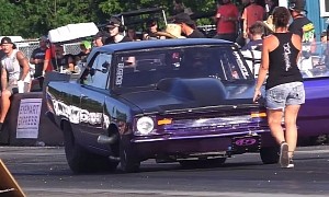Big Tire Dodge Dart Looks and Sounds Scary, Runs 5s