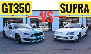Big Turbo Supra Races Boosted Ford Mustang Shelby GT350, Somebody Gets Walked