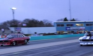 Big Turbo vs. Blown Camaro No Prep Race Almost Ends in Disaster for a '69 Chevy
