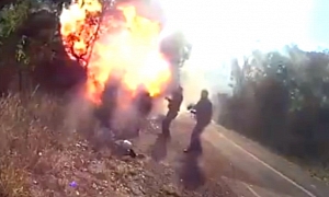 Bike Crashes, Catches on Fire, Finally Explodes