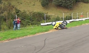 Bike Flips over Unlucky Stunt Rider