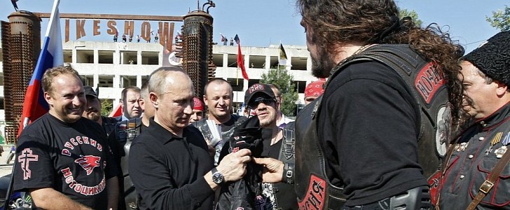 President Putin and Alexander “The Surgeon” Zaldostanov, founder of The Night Wolves motorcycle club