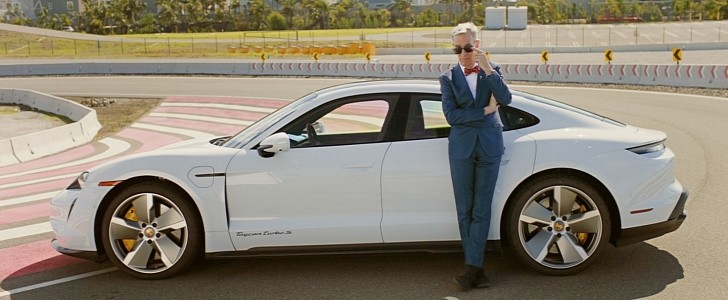 Bill Nye The Science Guy explains the tech behind the Porsche Taycan