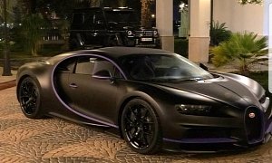 Black and Purple Bugatti Chiron Is the Car Of a Sheikh's Wife