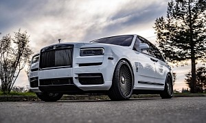 Black-and-White Rolls-Royce Cullinan Low-Rides on Matching 24-Inch Wire Forgiatos