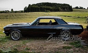 Black-on-Black 1967 Ford Mustang Looks Out of Place in a Field