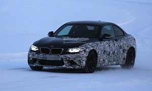 Black on Black 2016 BMW F87 M2 Spied Testing in Sweden