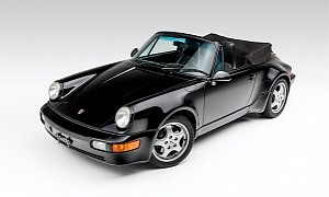 Black Over Black 1992 Porsche 911 Roadster Is a Rare America Special