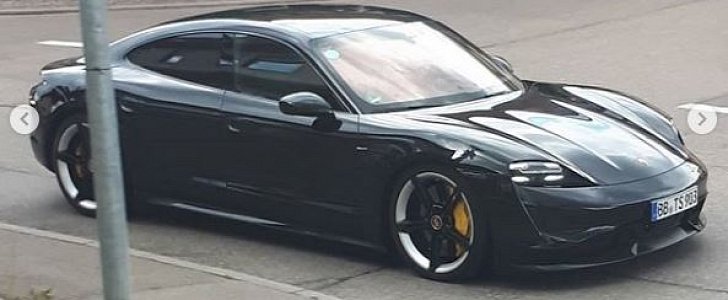 Black Porsche Taycan Spotted in Traffic