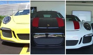 Black-Yellow-White 2017 Porsche 911 R Trio Shows Up at Illinois Dealer