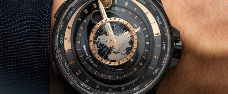 The Blast Moonstruck luxury watch shows the movement of the moon and the apparent movement of the sun