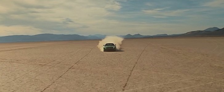 Blind mechanic speeding in the desert in a Mercedes-AMG GT R