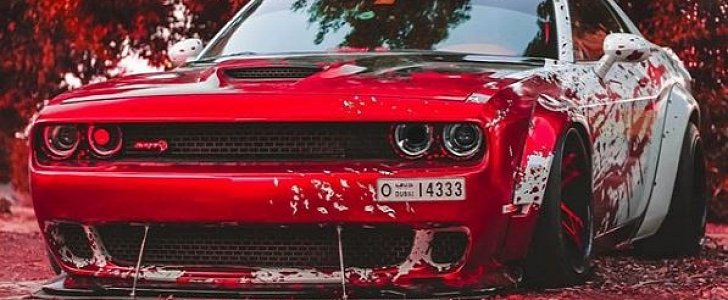 Blood Splatter Dodge Challenger Hellcat Wrap