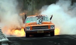 Blown Holden HQ Does the Most Fiery Burnout Ever