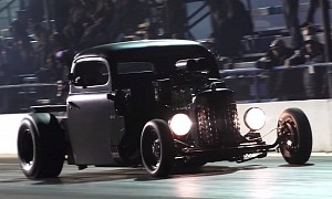Blown Rat Rod Looks Mean at the Drag Strip, Takes on the Big Boys