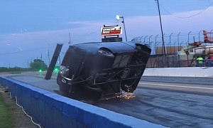 Blown Tri-Five Chevy Wagon Crashes and Flips on Its Roof, Driver Walks Away