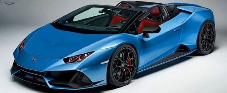 Blu Aegir Lamborghini Huracan Evo Spyder render
