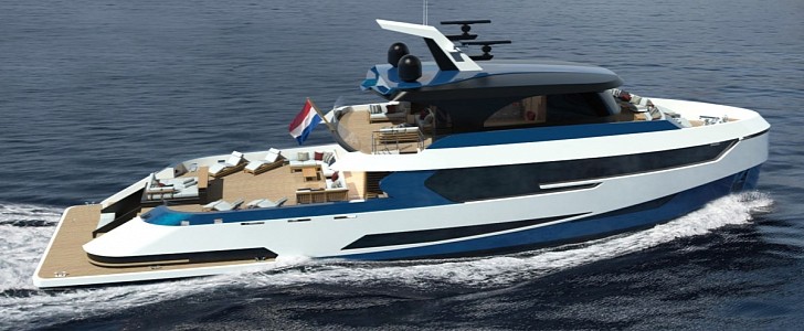 Blue Angel, the hybrid luxury yacht that can run on hydrogen only for up to 18 hours