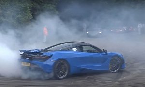 Blue McLaren 720S Does Burnout and Donuts at 2017 Goodwood FoS