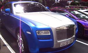 Blue Metallic Rolls Royce Ghost in London