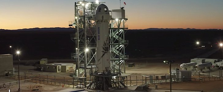 Blue Origin NS10 mission on the launch pad