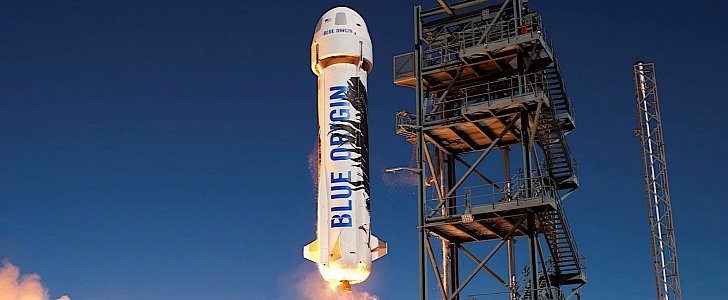 Blue Origin rocket taking off