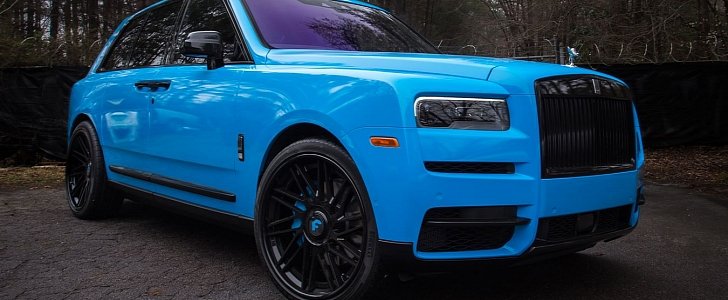 Blue Rolls Royce Cullinan On Forgiato Wheels Is Smurfing Autoevolution