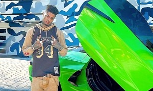 Blueface Jokes He’s “Innocent” as He Shows Off His Green Chevrolet Corvette