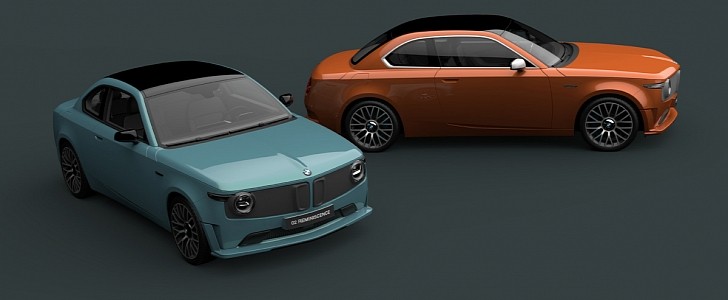 Modernized BMW 02 rendering by David Obendorfer 