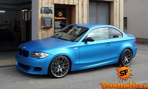 BMW 1 Series E82 in Anodized Blue Matte Wrap