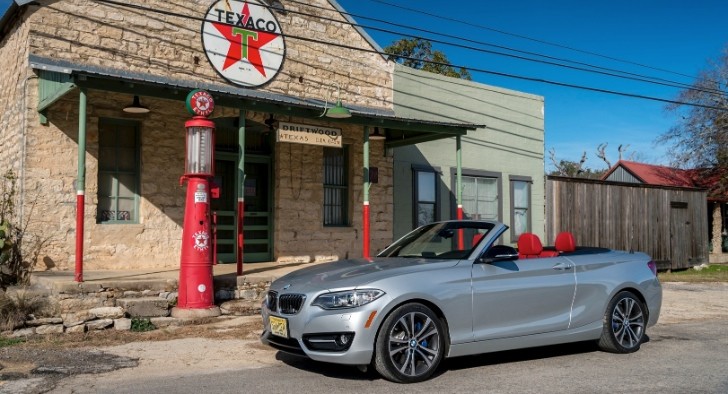 BMW 2 Series Convertible near old Texaco gas station