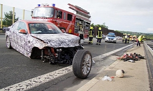 BMW 2 Series Prototype High Speed Crash Has Autobahn Closed