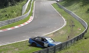 BMW 3 Series Nurburgring Crash Looks Like a Really Bad Shaving Accident