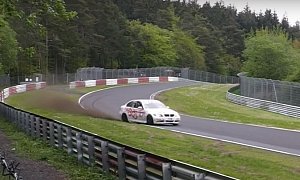 BMW 3 Series Racecar Nurburgring Near Crash Looks Magical, Driver Saves It