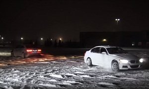BMW 3-Series vs. Audi A3 Sedan Tug of War Pits xDrive Against quattro in the Snow